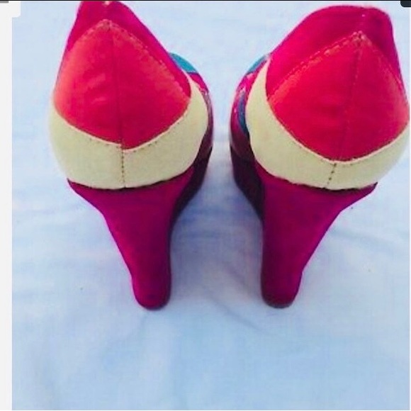 ALBA Multicolor Platform Wedge High Heels Shoes. Size 10 - Picture 5 of 8